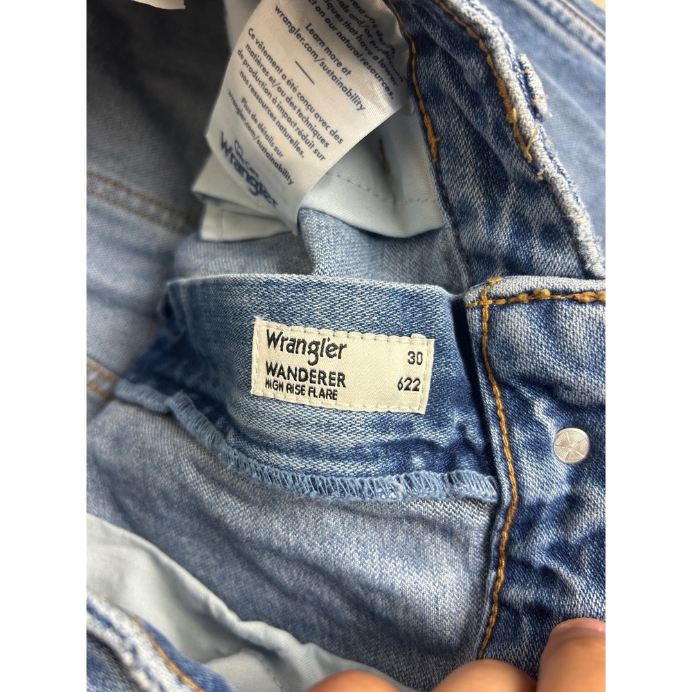 Wrangler Wanderer High Rise Flare Distressed Jeans Medium Wash 30x32 112334543 - Picture 7 of 13